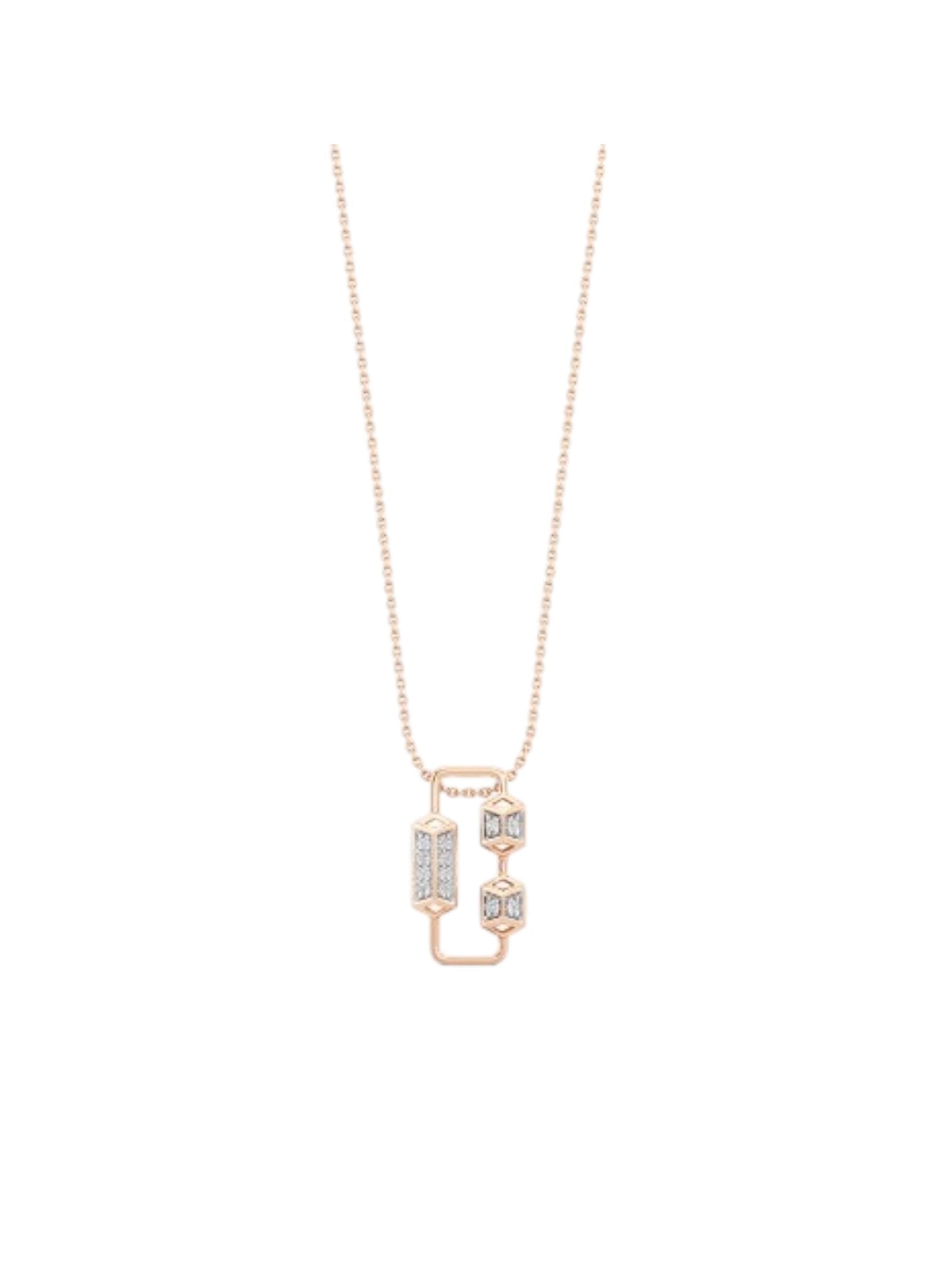 Trendy Design 925 Sterling Silver CZ Stones Gold Plated Pendant With Chain For Women By Kesardeep